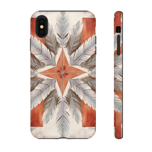 Silver Feather Compass - Impact Resistant Phone Case